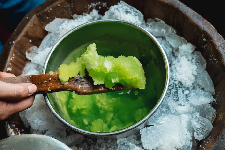 Uno de los clásicos gastronómicos de Ixtlán: la nieve de garrafa. Foto: Cortesía