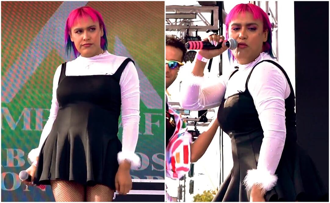 Diputada María Clemente García debutó en el Zócalo como cantante de reggaetón mexa. Foto: Captura