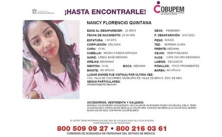 Van 12 días y se desconoce paradero de Nancy