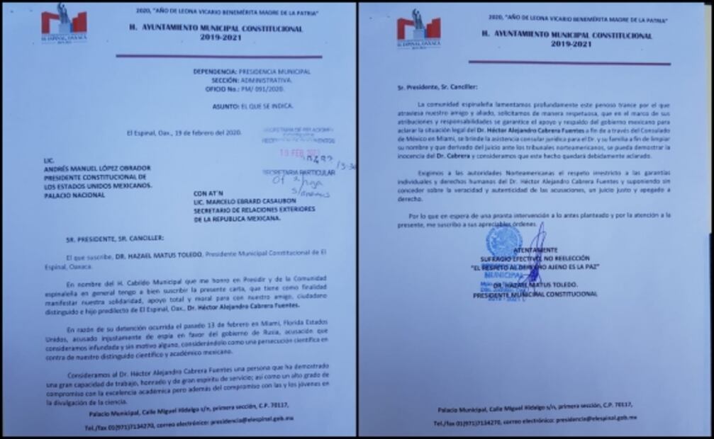 Edil de Oaxaca pide a AMLO y Ebrard ayuda consular para científico acusado de espía