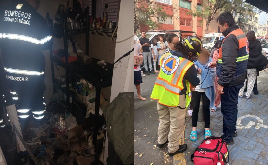 El incidente por un flamazo en domicilio de la colonia Guerrero provocó crisis nerviosas entre los vecinos de la alcaldía Cuauhtémoc (23/07/2025). Foto: Especial