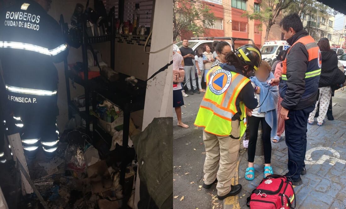 El incidente por un flamazo en domicilio de la colonia Guerrero provocó crisis nerviosas entre los vecinos de la alcaldía Cuauhtémoc (23/07/2025). Foto: Especial