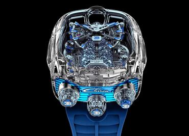 Bugatti lanza exclusivo reloj de 6 millones de pesos con réplica funcional de su motor