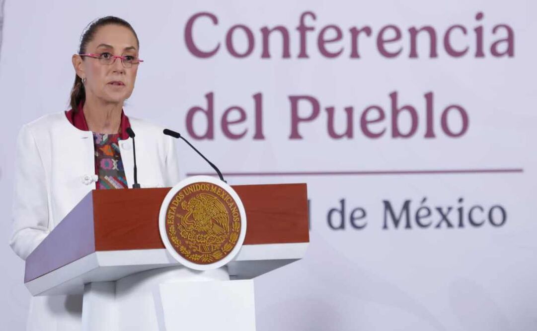 La presidenta Claudia Sheinbaum durante la mañanera del 5 de enero del 2026. Foto: Fernanda Rojas / EL UNIVERSAL