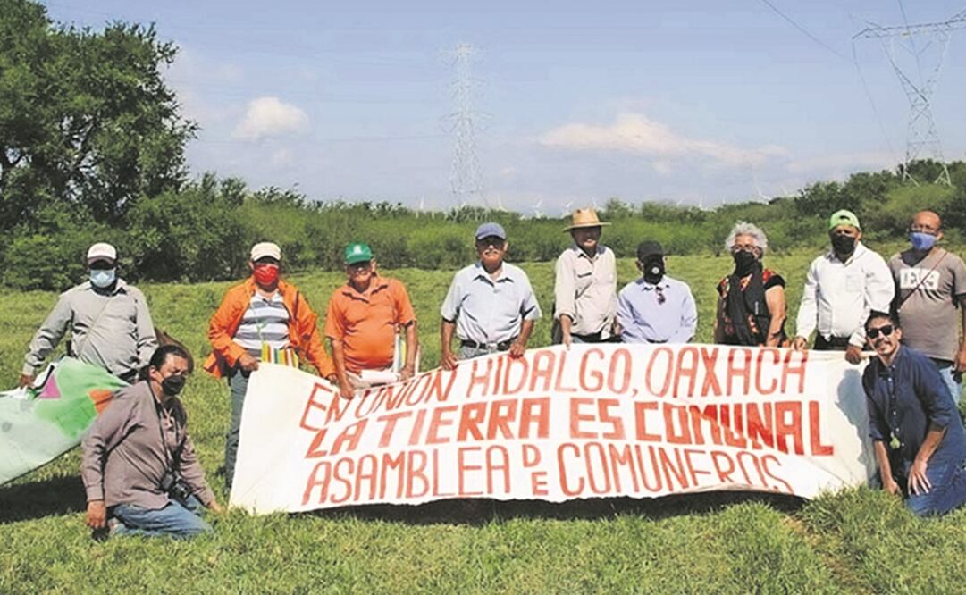 Comuneros de Unión Hidalgo exigen a la empresa francesa Électricité de France parar sus trabajos en Oaxaca. Foto: CORTESÍA PRODESC