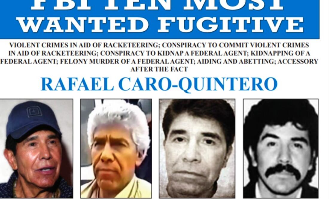 Rafael Caro Quintero es buscado por el asesinato de un agente federal de Estados Unidos en 1985 - Foto: Tomada del sitio oficial del FBI