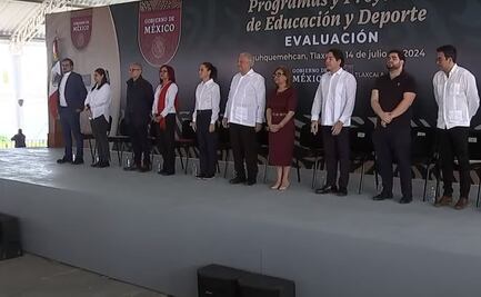 Mario Delgado, próximo titular de la SEP, acompaña a AMLO y a Claudia Sheinbam en gira por Tlaxcala