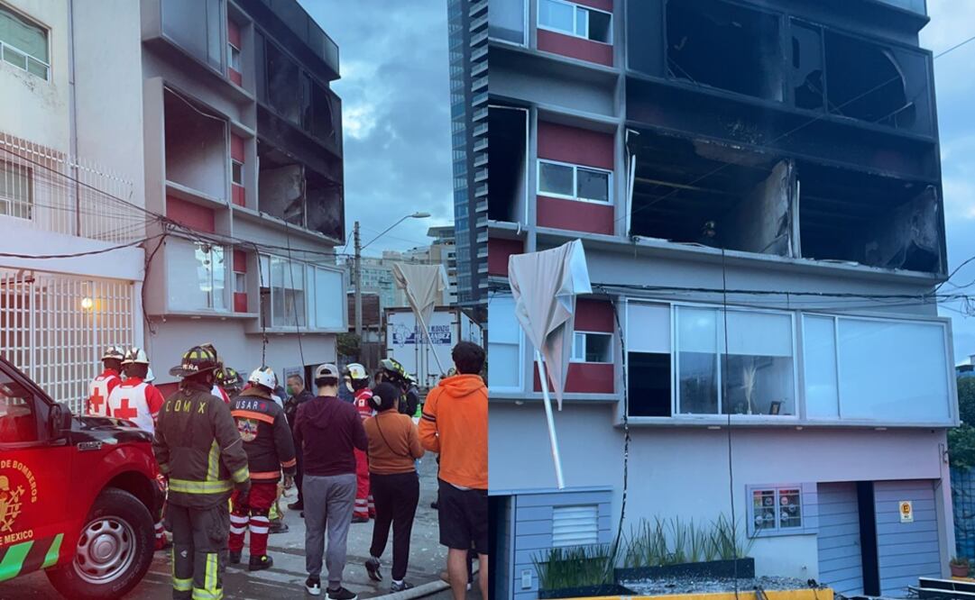 Los bomberos de Cuajimalpa ya se encuentran en la zona combatiendo el incendio.   Foto: Especial