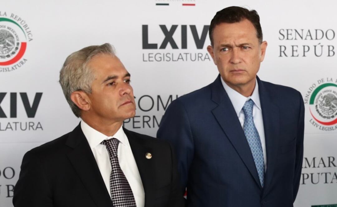 El coordinador del PRD, Miguel Ángel Mancera y el coordinador del PAN, Mauricio Kuri / Archivo. EL UNIVERSAL