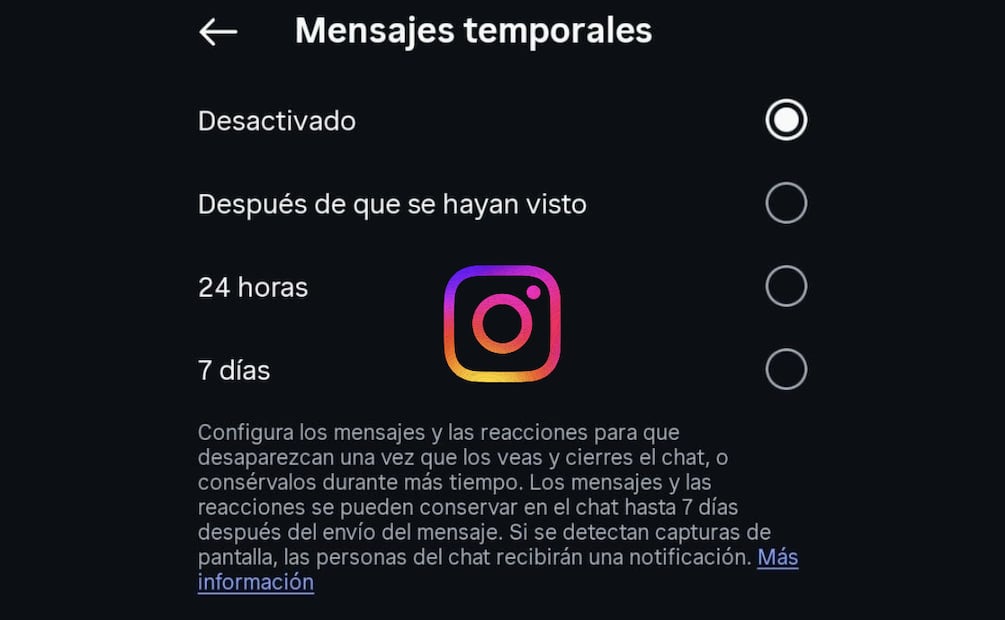 Los mensajes temporales de Instagram garantizan la privacidad en el contenido que se comparte. Foto: Captura de pantalla