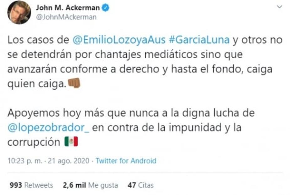 Videoescándalos. No existe comparación entre bolsas de papel y millones de dólares a corruptos: Ackerman