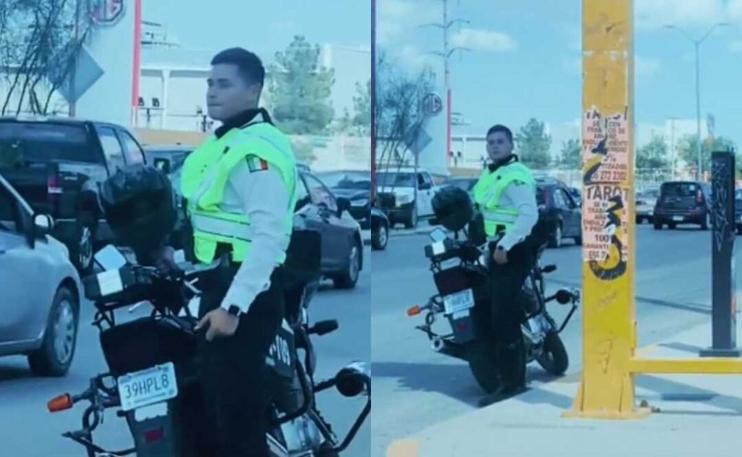 Mujer exhibe a policía de vialidad guapo en TikTok