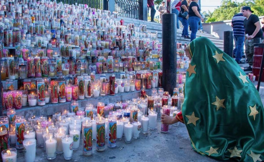 Afluencia masiva en templo La Lomita, Sinaloa; Protección Civil refuerza operativo.
Foto: Especial.