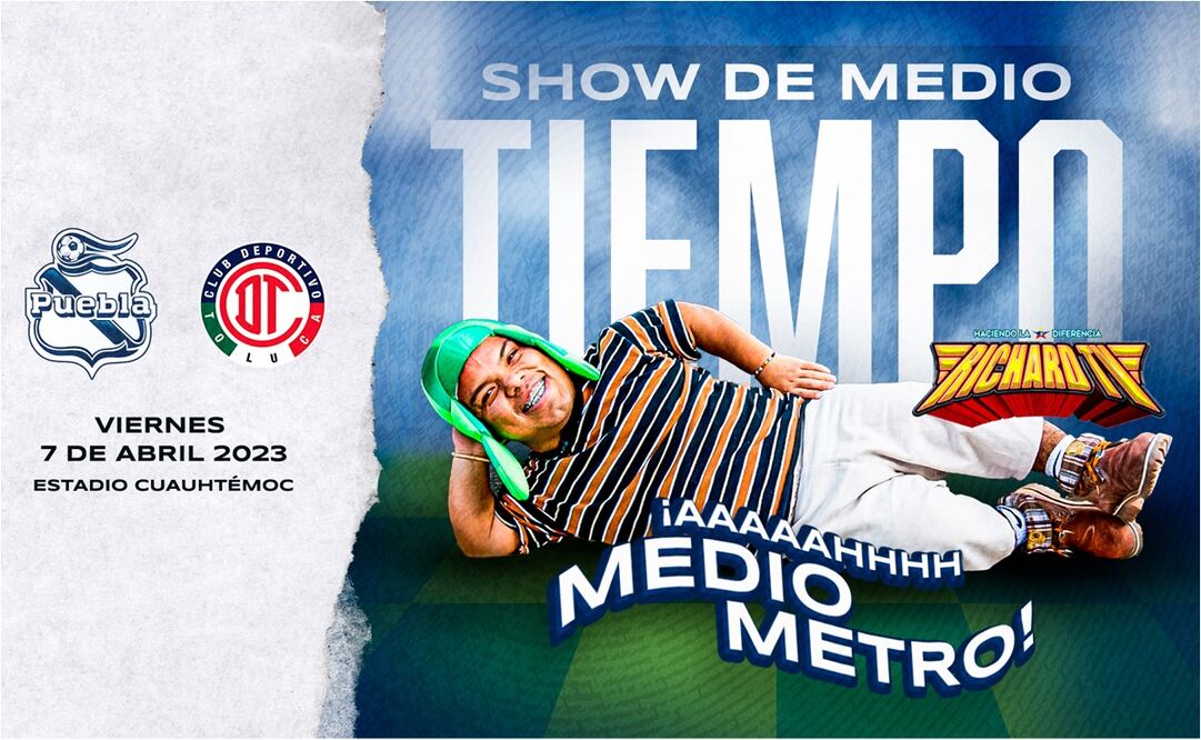 El Nuevo Medio Metro estará en medio tiempo del Puebla vs Toluca. FOTO: @ClubPueblaMX