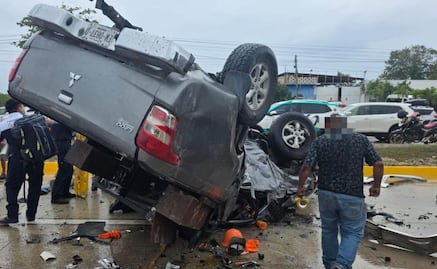 Accidente vehicular deja cinco muertos y seis lesionados en boulevard Luis Donaldo Colosio de Cancún