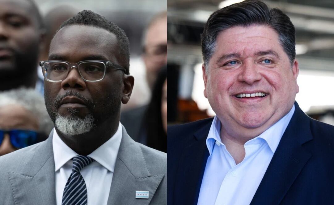 El alcalde de Chicago, Brandon Johnson, y el gobernador de Illinois, J.B. Pritzker. Foto: Archivo / Agencias