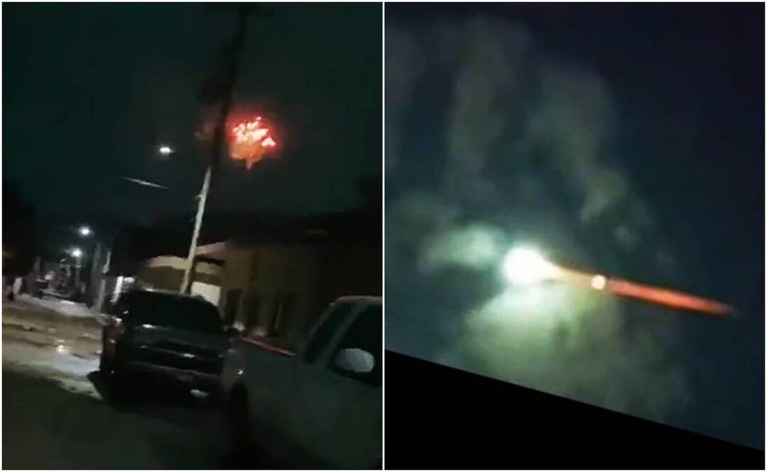 Bola de fuego o bólido es visto en Colima. Foto: Especial