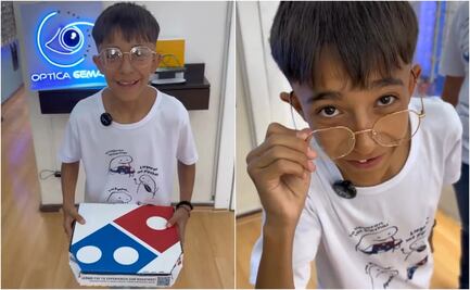"¡Ya llegaron los lentesh!"; niño de frase viral sobre pizzas ahora hace anuncios para gafas