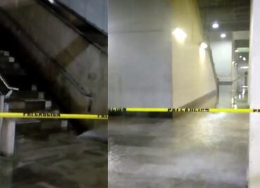 Llueve dentro del Metro Zapata; captan "cascadas" en videos