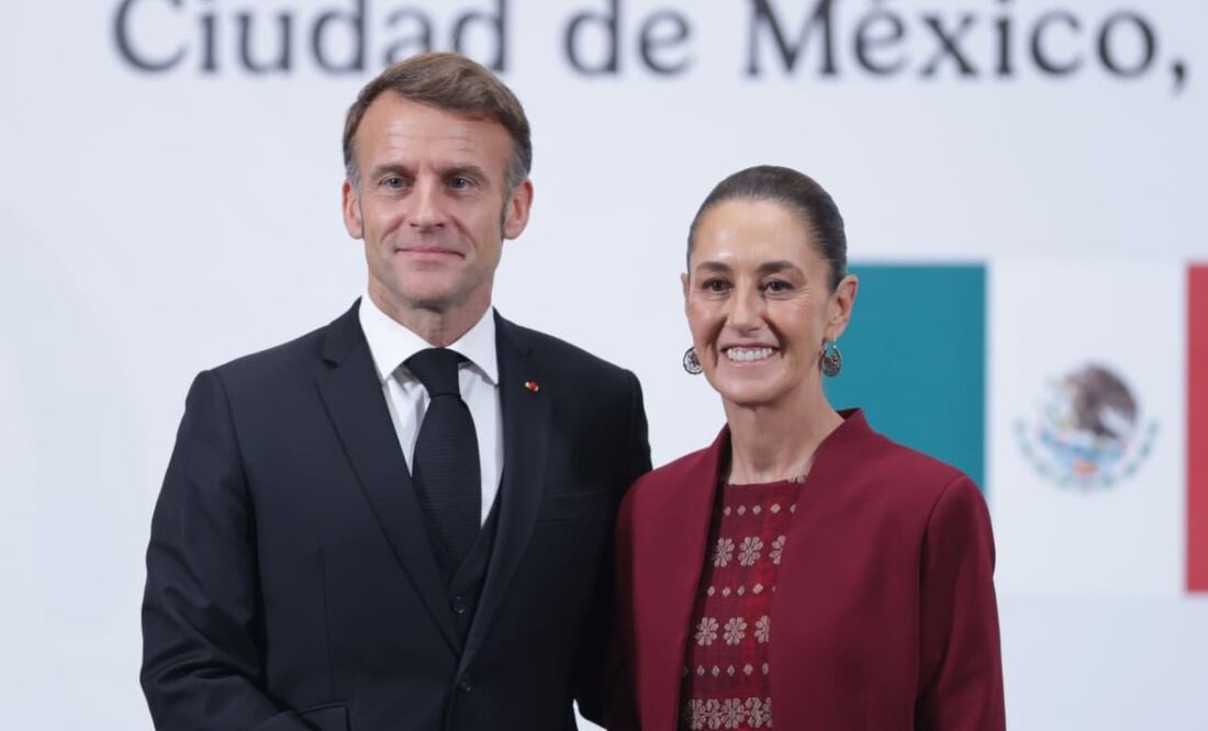 Emmanuel Macron y Claudia Sheinbaum. Foto: Fernanda Rojas / EL UNIVERSAL