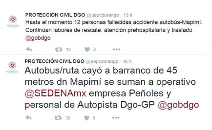 Bus crash leaves 12 dead in Durango 