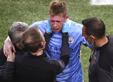 Kevin De Bruyne sufre doble fractura en el rostro por choque en la final de Champions