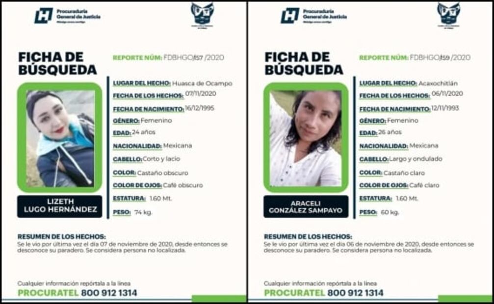 Desaparecen tres jóvenes en Hidalgo; dos presuntamente fueron obligadas a subir a un vehículo