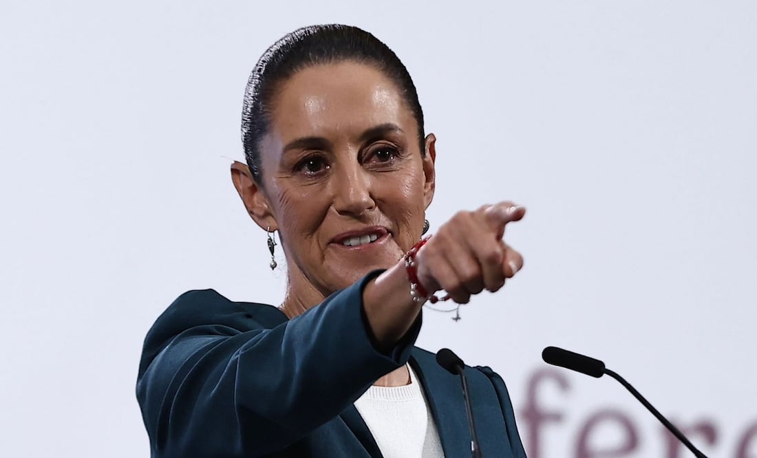 Claudia Sheinbaum en su conferencia matutina del 9 de julio de 2025. Foto: Berenice Fregoso / EL UNIVERSAL