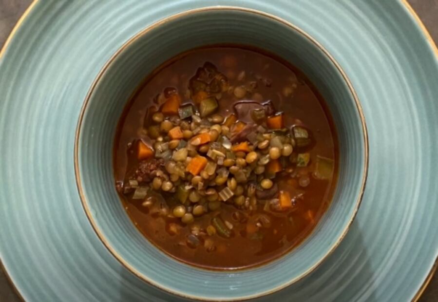 Lentejas braseadas al vino tinto para Año Nuevo