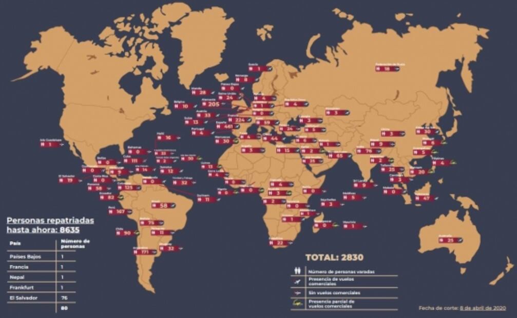 Por pandemia de coronavirus hay 2 mil 830 mexicanos varados en todo el mundo: Ebrard