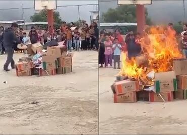 Por segunda ocasión, tzotziles queman libros de texto de la SEP en Chiapas; "buscan enseñar a los niños el comunismo”, dicen