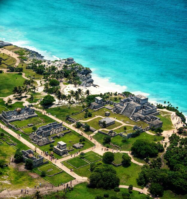 La zona arqueológica maya de Tulum es la única que se ubica a orilla del mar. (Foto: Cortesía FIDETUR Riviera Maya)