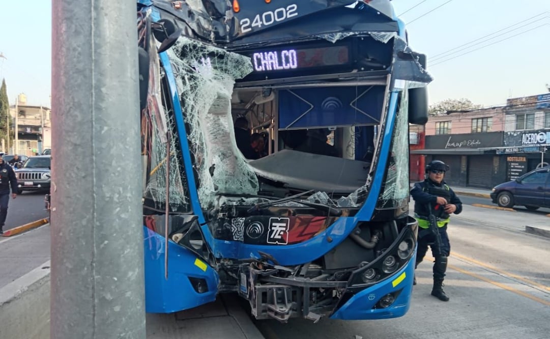 Accidente de una unidad del Trolebús Santa Martha-Chalco. Foto: especial