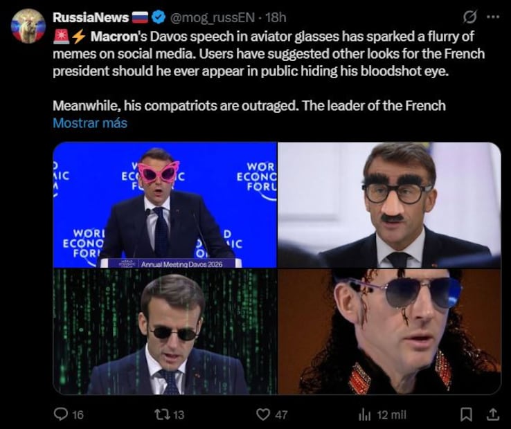 El mandatario francés se volvió tendencia en la red. Foto: 'X'