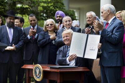 Trump firma decreto que da flexibilidad a iglesias para actividades políticas