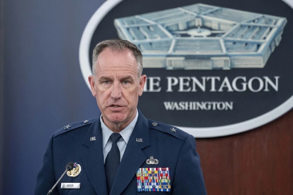 El general Patrick Ryder, portavoz del Pentágono, durante una rueda de prensa, el jueves 6 de julio de 2023, en Washington.
