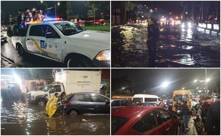 Fuertes lluvias provocan caos vial y encharcamientos en Calzada Ignacio Zaragoza