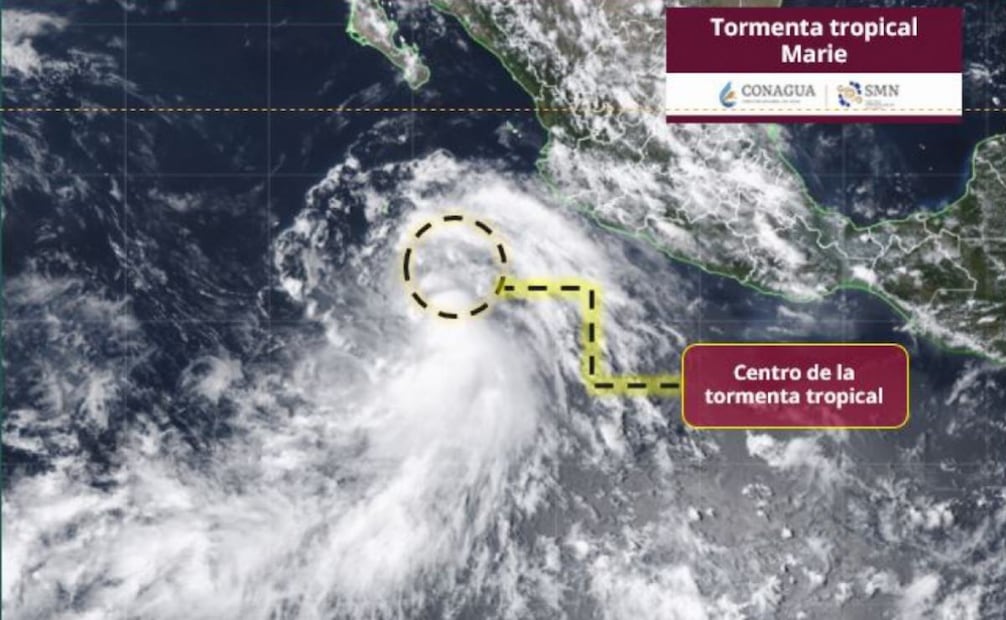 Tormenta tropical Marie avanza por el Pacífico; prevén lluvias y oleaje elevado en nueve estados.
(1 de septiembre de 2026) Foto: Conagua
