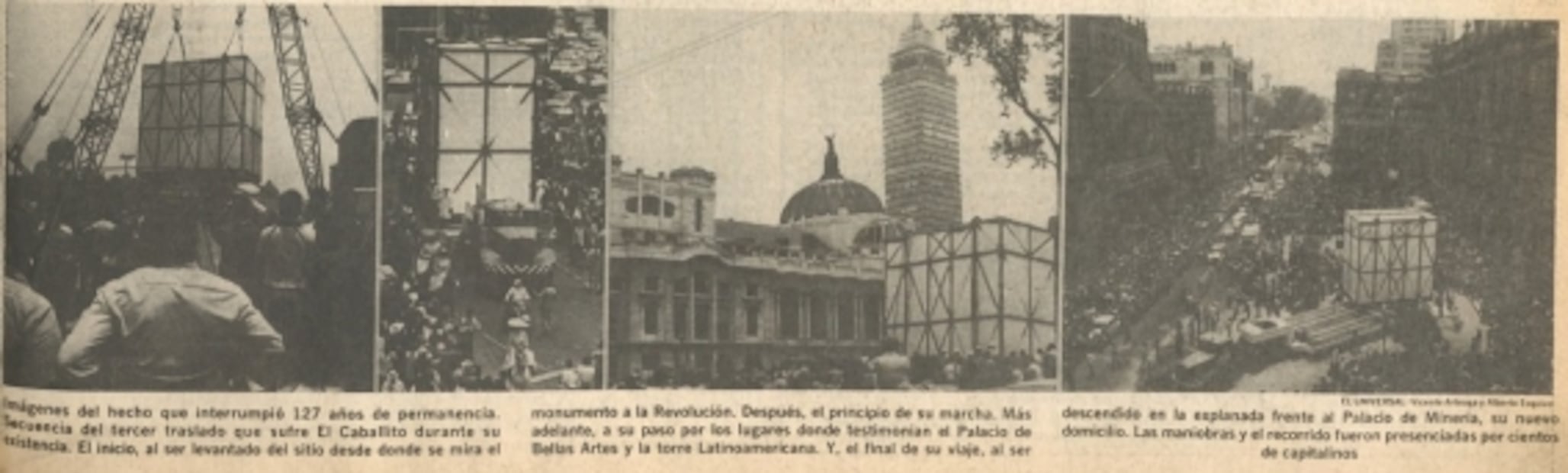 Entre llanto y admiración, capitalinos acompañaron la “cabalgata” del Caballito de Tolsá