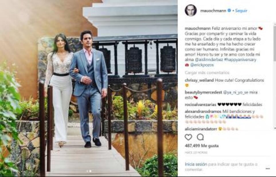 Con amor, Aislinn Derbez y Mauricio Ochmann celebran aniversario