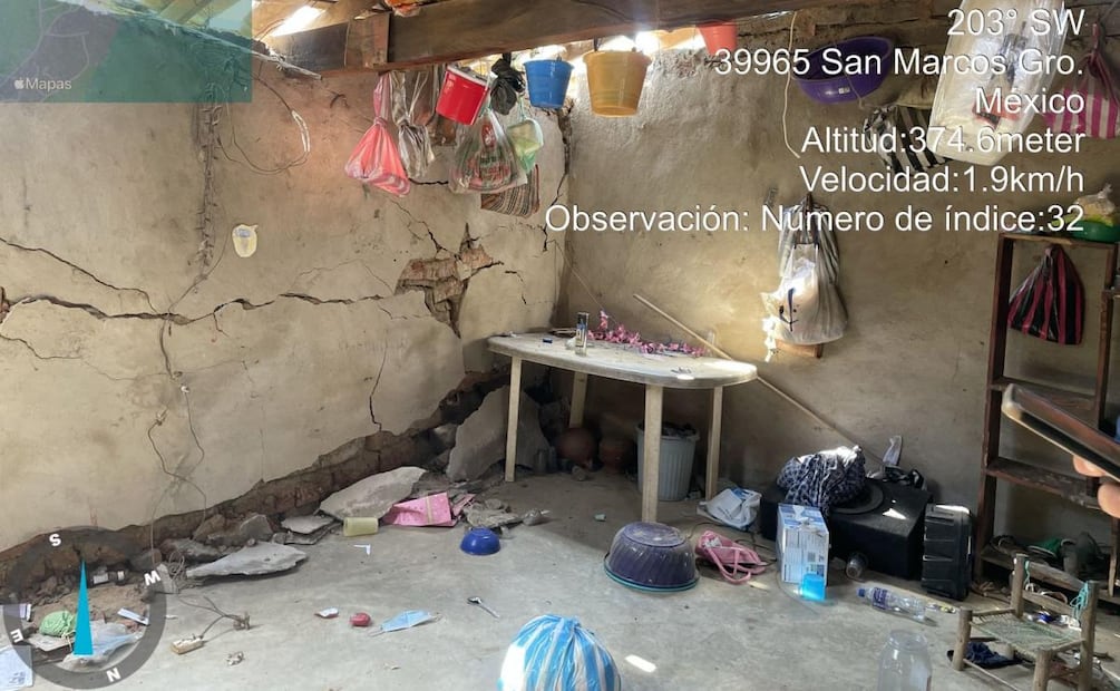 Daños en viviendas de  San Marcos, Guerrero a once días del sismo de 6.5 grados (13/01/2026). Foto: Especial