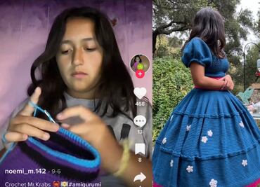 Tejió su vestido de 15 años y se volvió viral en TikTok