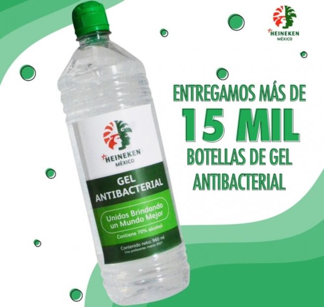 Heineken suma 15 mil botellas de gel y más de 100 mil latas de agua donadas