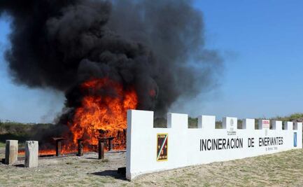 FGR incinera cerca de dos toneladas de metanfetamina y marihuana en Reynosa; Ministerio Público coordinó el evento