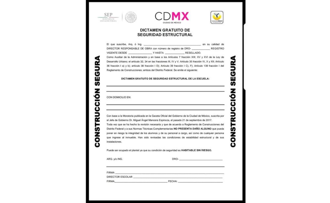 Sólo aquellas escuelas, públicas y particulares, que exhiban este dictamen en un lugar visible podrán reanudar clases. FOTO: SEP