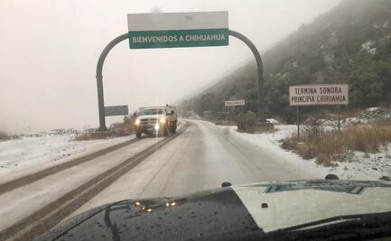 Por intensa nevada, Guardia Nacional cierra carretera Sonora-Chihuahua