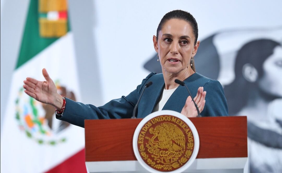 La presidenta Claudia Sheinbaum en su conferencia mañanera del 9 de julio de 2025. Foto: EFE