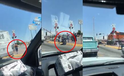 Pasajeros de autobús saltan para evitar ser impactados por tren en Durango 