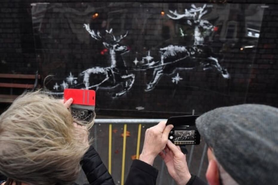 Banksy lleva Navidad y renos de Santa Claus a vagabundos