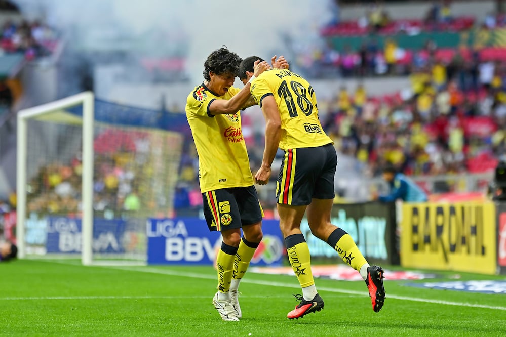 América en festejo de gol, durante la fase regular del torneo Apertura 2026 - Foto: Imago7